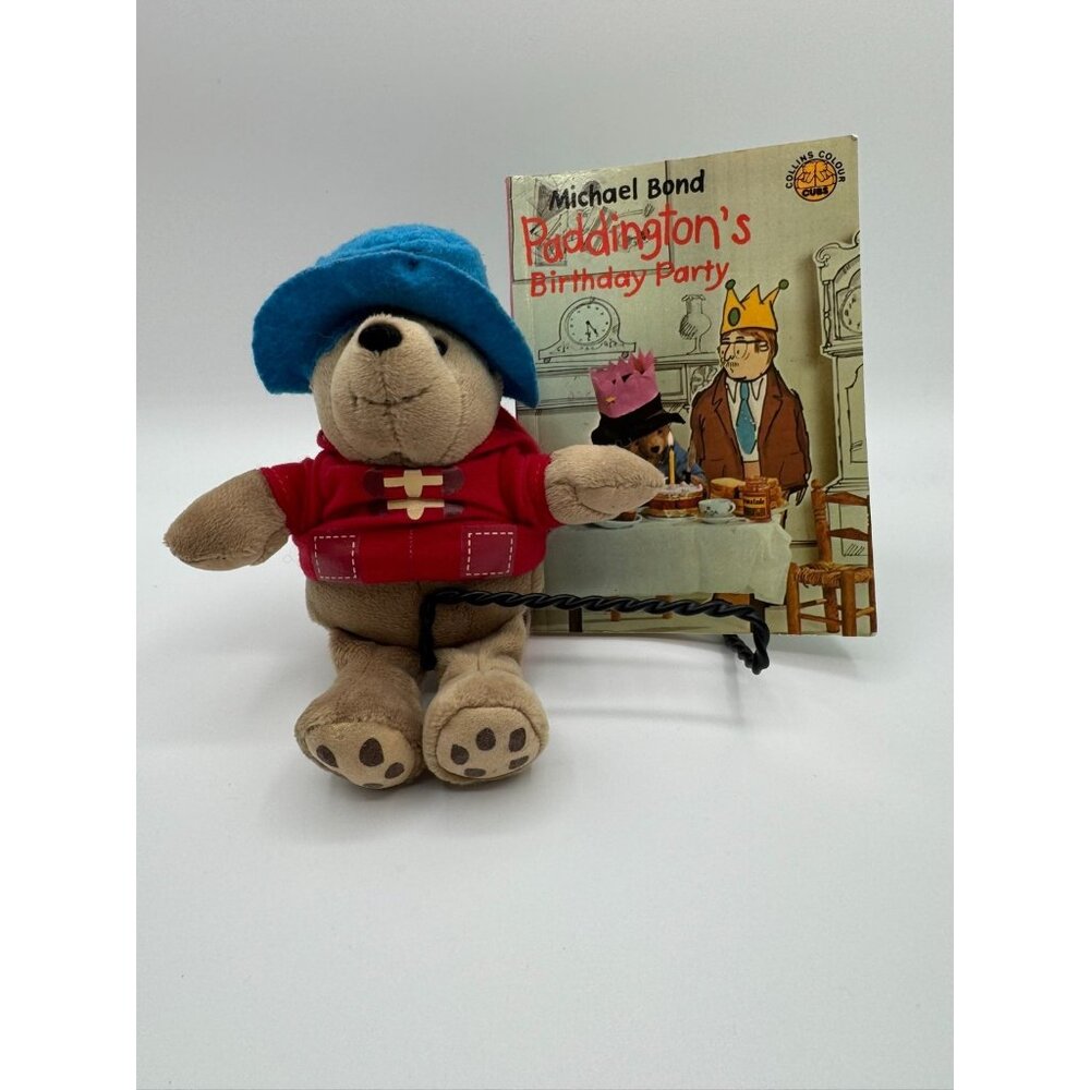 Paddington Bear plush small with Paddington's birthday party book